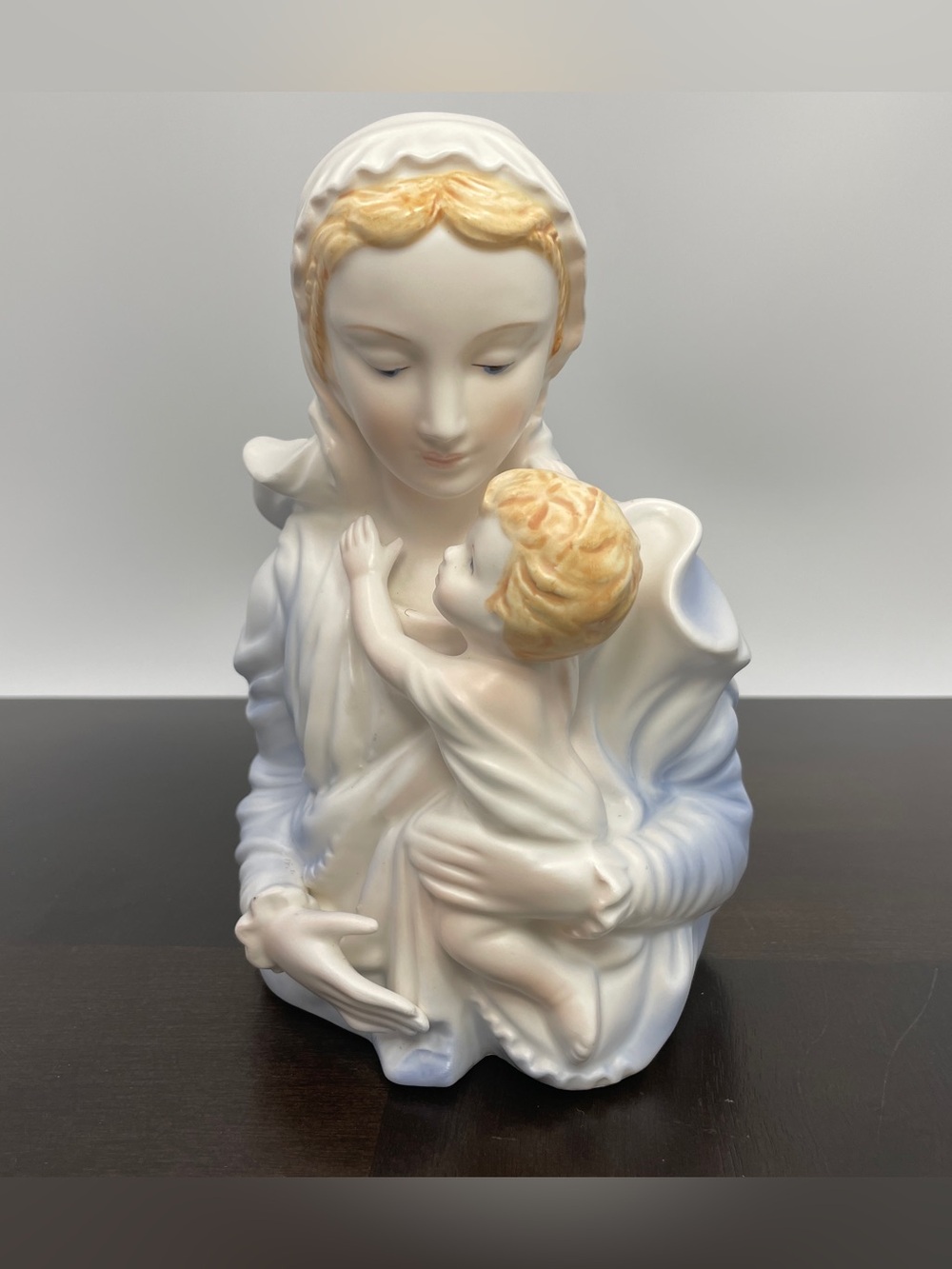 VYG Rubens 1950s Madonna Virgin Mother Mary & Baby Jesus Ceramic Planter Vase